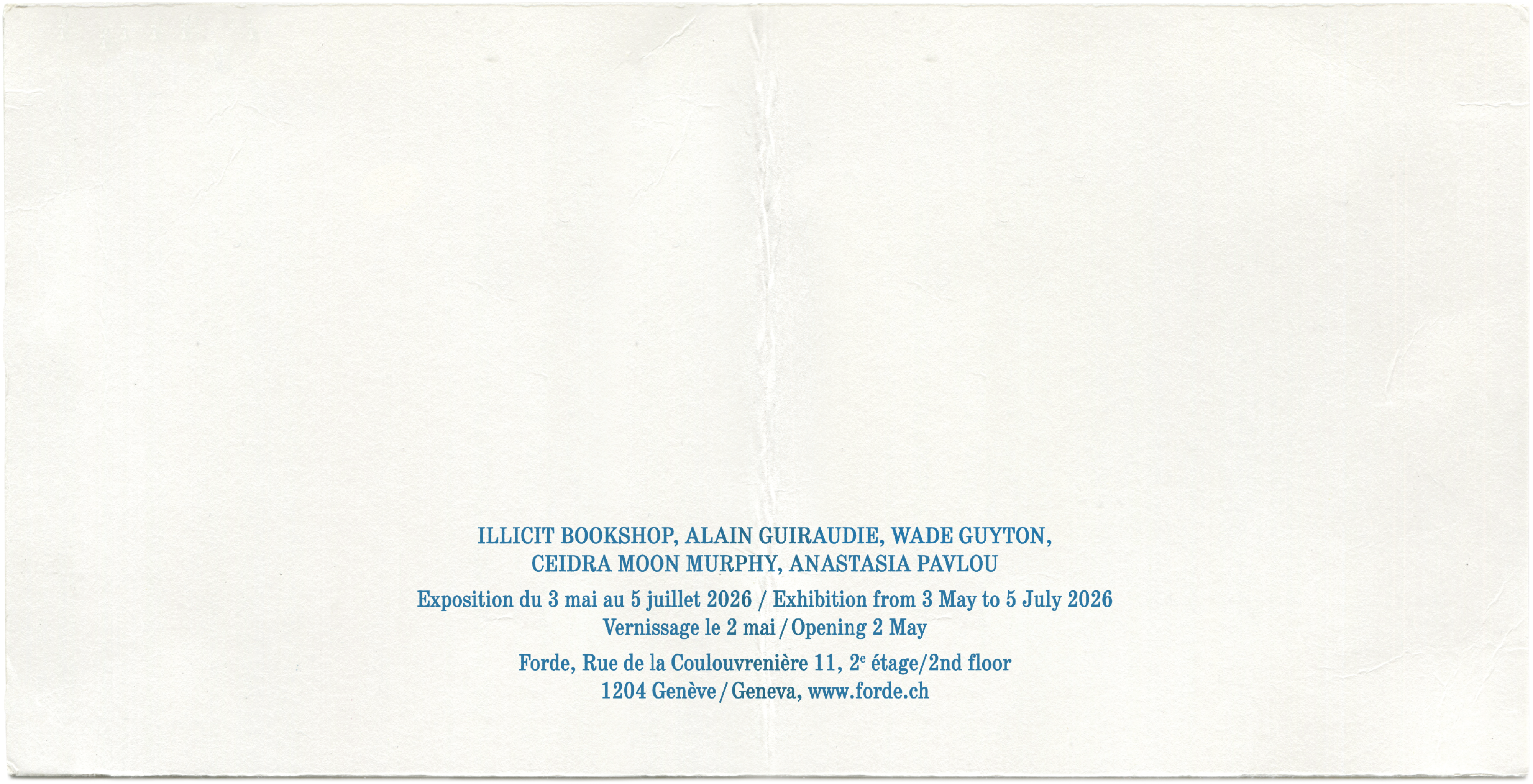 Illicit Bookshop, Alain Guiraudie, Ceidra Moon Murphy, Anastasia Pavlou, Wade Guyton